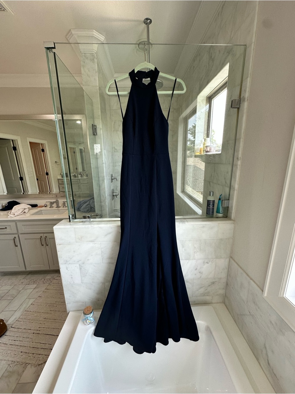 BHLDN Midnight Blue Halter Prom Gown